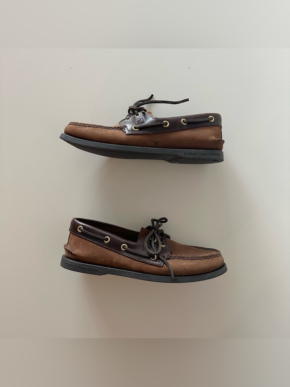 Sperry 2 Eye Boat Shoes Dark Brown Leather Women’s 9 Preppy Moc Loafer - Picture 2 of 8